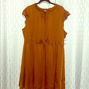 NWT Burn orange cap sleeve dress